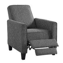Gray Recliner Chair - Upholstered Sofa Chair with Push Back for Living Room