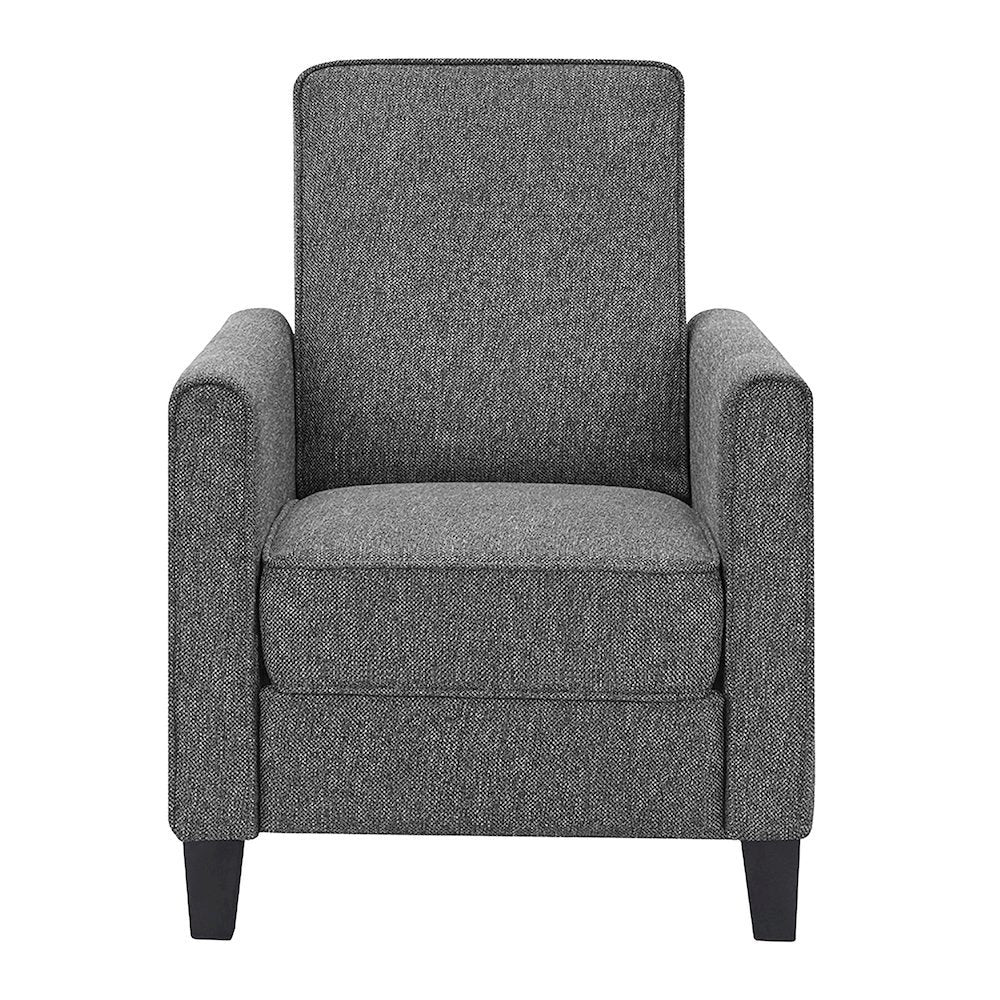 Gray Recliner Chair - Upholstered Sofa Chair with Push Back for Living Room