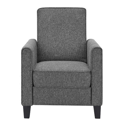 Gray Recliner Chair - Upholstered Sofa Chair with Push Back for Living Room