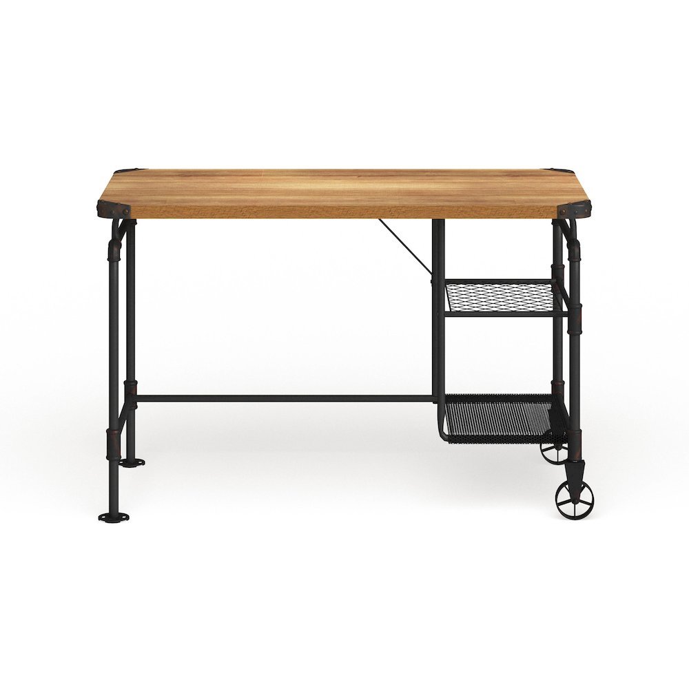 Black Industrial 47 Inch Desk – Durable Computer Desk for Home Office