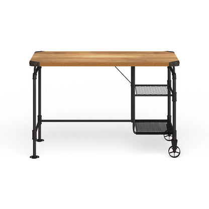 Black Industrial 47 Inch Desk – Durable Computer Desk for Home Office