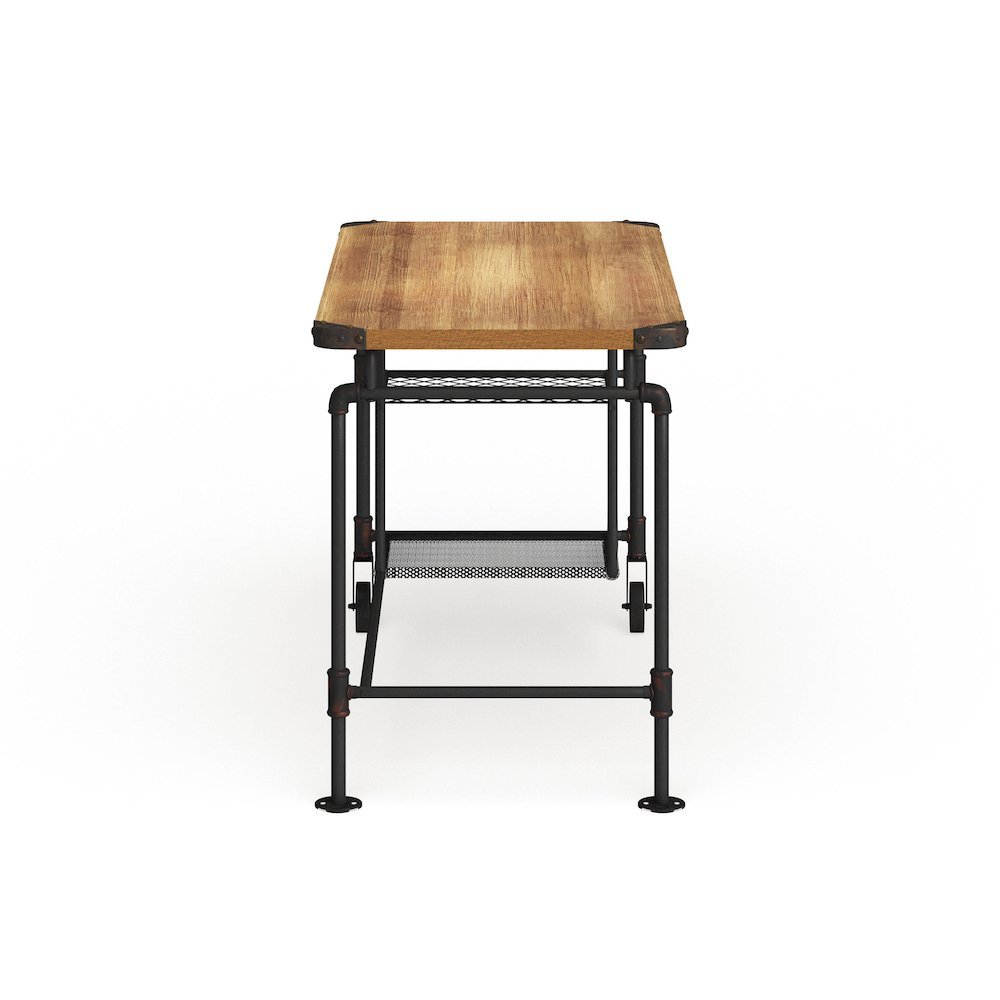 Black Industrial 47 Inch Desk – Durable Computer Desk for Home Office