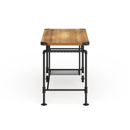 Black Industrial 47 Inch Desk – Durable Computer Desk for Home Office
