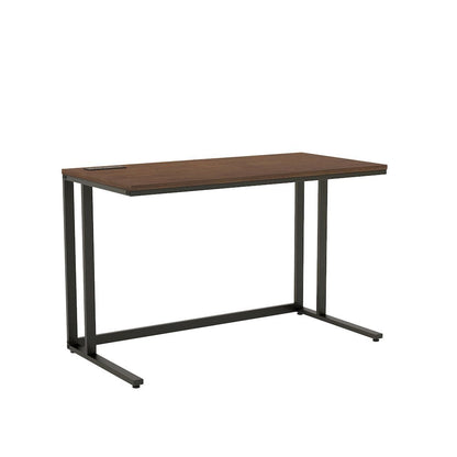 Black Writing Desk – Metal Computer Desk With USB and Power Outlets