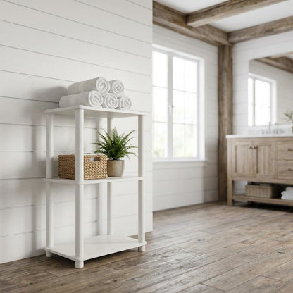Wood 3-Tier Open Bookcase with Elegant Design for Home Storage