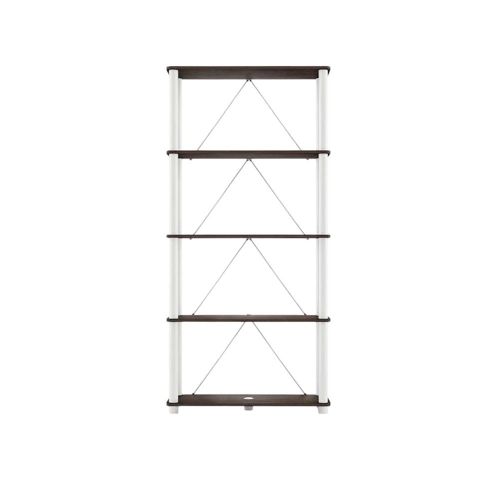 Wood 5-Tier Open Bookcase with Spacious Shelving for Home Office and Living Room