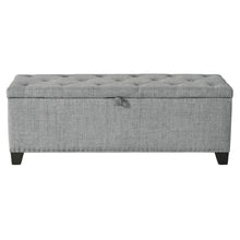 Gray Ottoman with Storage – Upholstered Storage Bench for Bedroom, Entry