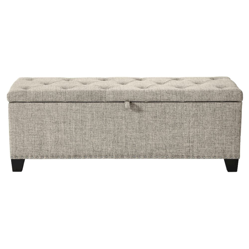 Light Brown Ottoman with Storage – Upholstered Storage Bench for Bedroom, Entry