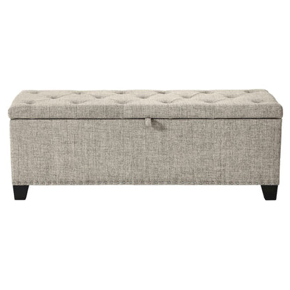Light Brown Ottoman with Storage – Upholstered Storage Bench for Bedroom, Entry