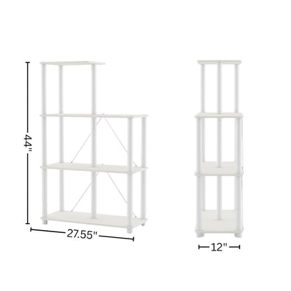 White Bookcase – 5 Cube Storage Organizer with Open Cubby Shelf Design