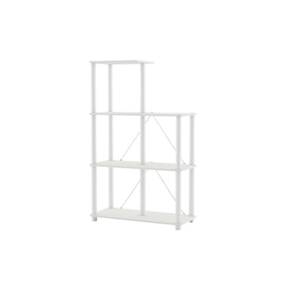 White Bookcase – 5 Cube Storage Organizer with Open Cubby Shelf Design