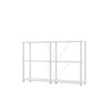 White Standing Shelf – 3 Tier Display Shelf with Horizontal Bookshelf Design