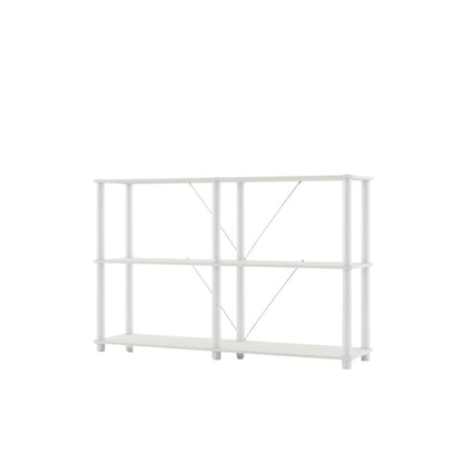 White Standing Shelf – 3 Tier Display Shelf with Horizontal Bookshelf Design