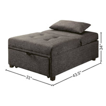 Gray Tufted Folding Ottoman Chair Sofa Bed - 43.5 Inch Long Single Sofa Design