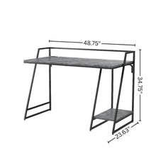 Gray Writing Desk – Metal Computer Desk or Home Office Table with USB