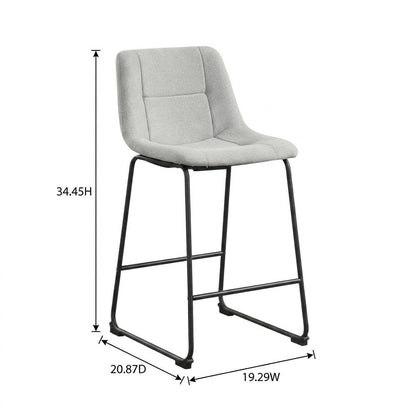 Grey upholstered dining chairs, set of 2, modern design, comfortable seating