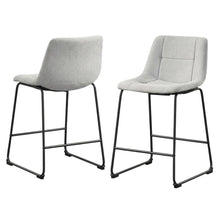 Grey upholstered dining chairs, set of 2, modern design, comfortable seating