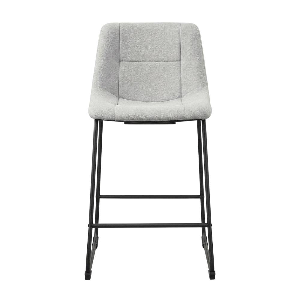 Grey upholstered dining chairs, set of 2, modern design, comfortable seating