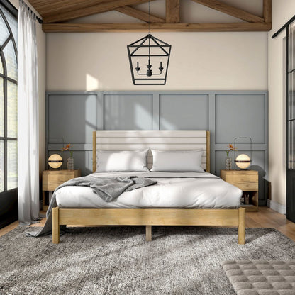 Furniture of America Mansta Bed with Upholstered Headboard