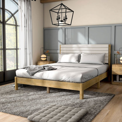 Furniture of America Mansta Bed with Upholstered Headboard