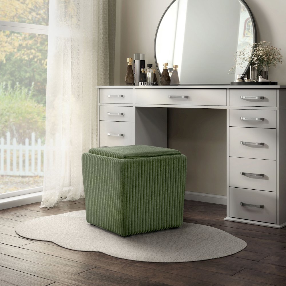Furniture of America Danter Ottoman with Flip Top Tray