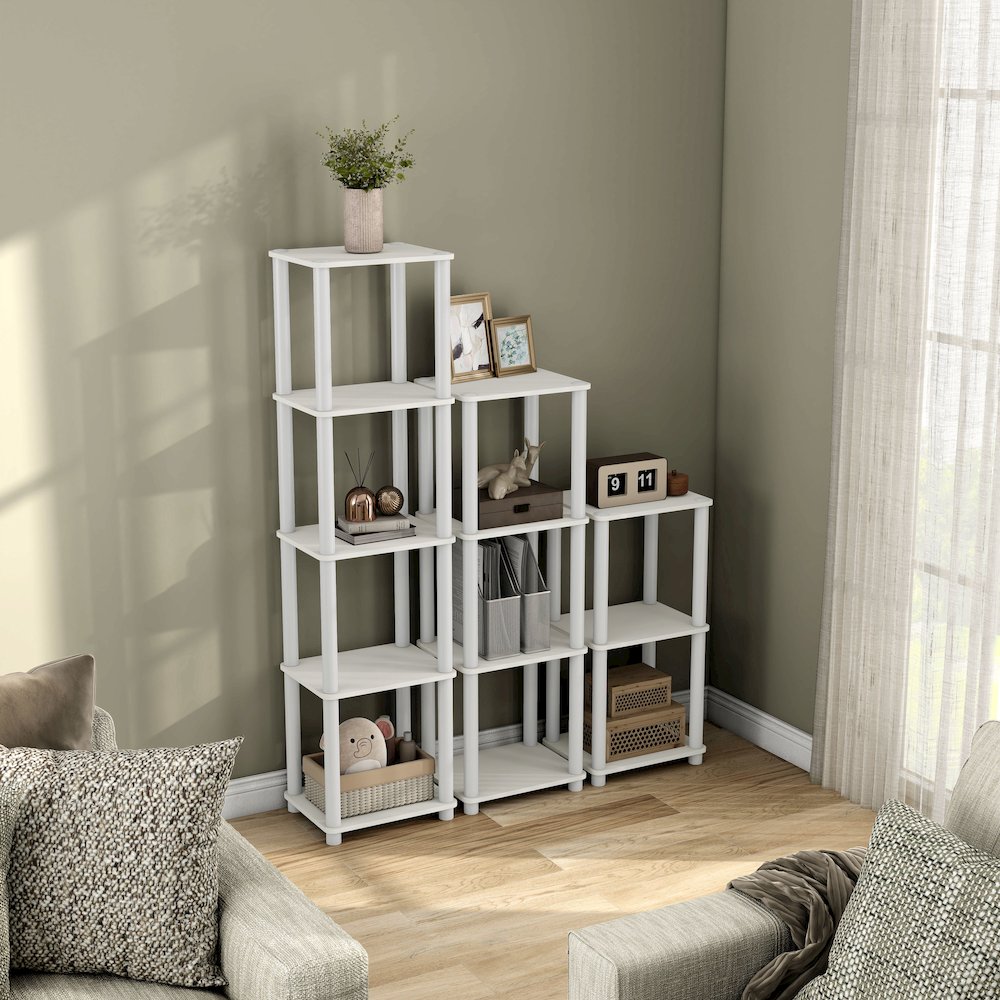 Seni 4-Tier 15-Inch Shelves Wood Open Bookcase