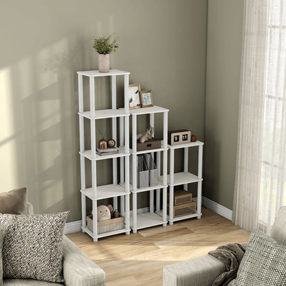Seni 4-Tier 15-Inch Shelves Wood Open Bookcase