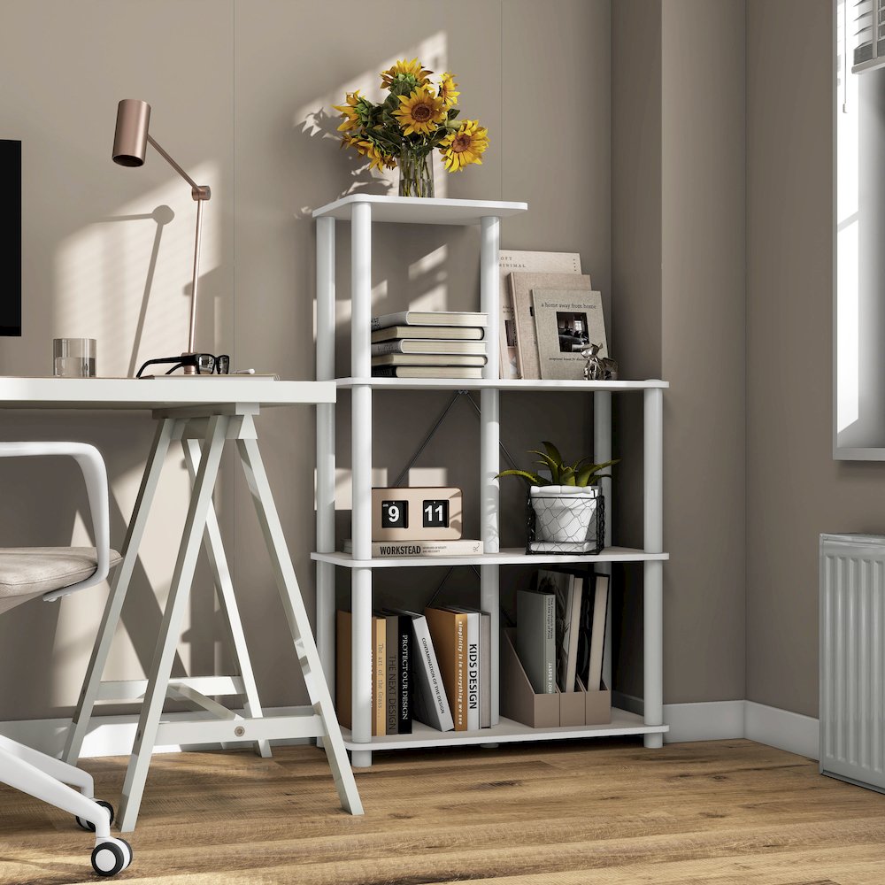 Seni 3-Tier 27-Inch Shelves Wood Open Bookcase