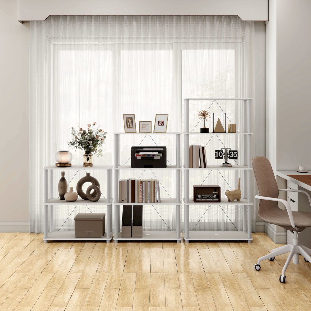 Seni 4-Tier 27-Inch Shelves Wood Open Bookcase
