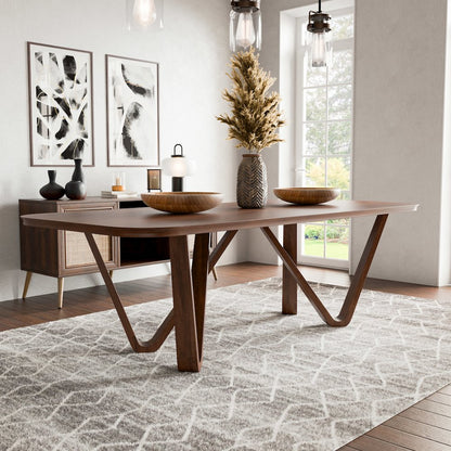 Ralmon Rich Walnut Solid Wood Dining Table