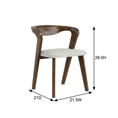Rich Walnut Dining Chairs with Solid Wood Construction in Set of 2