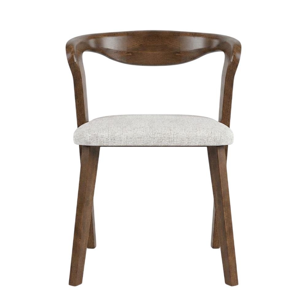 Rich Walnut Dining Chairs with Solid Wood Construction in Set of 2