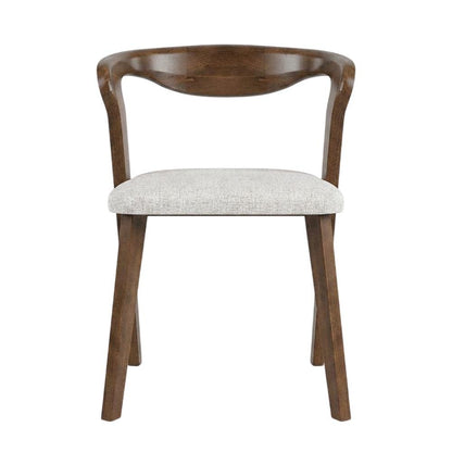 Rich Walnut Dining Chairs with Solid Wood Construction in Set of 2