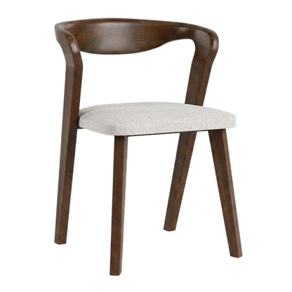 Rich Walnut Dining Chairs with Solid Wood Construction in Set of 2