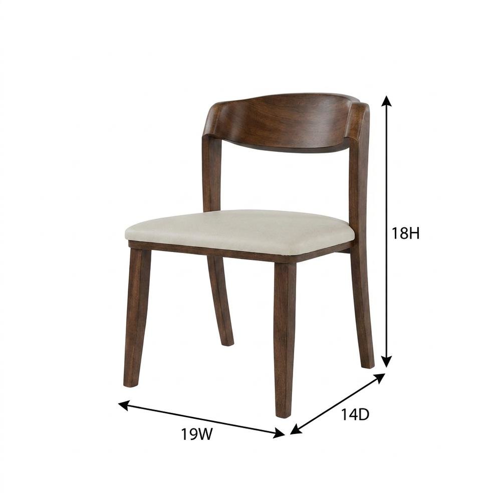Rich Walnut Dining Chairs Set of 2 with Solid Wood Frame and Comfortable Seating