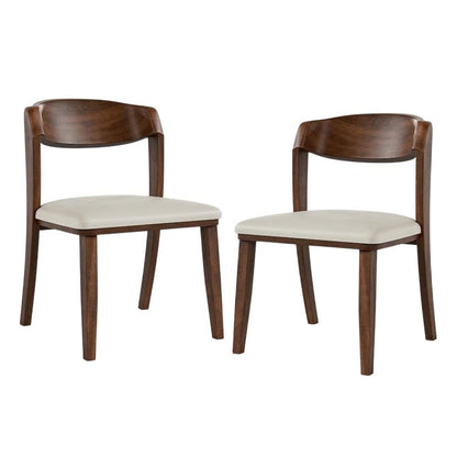 Rich Walnut Dining Chairs Set of 2 with Solid Wood Frame and Comfortable Seating
