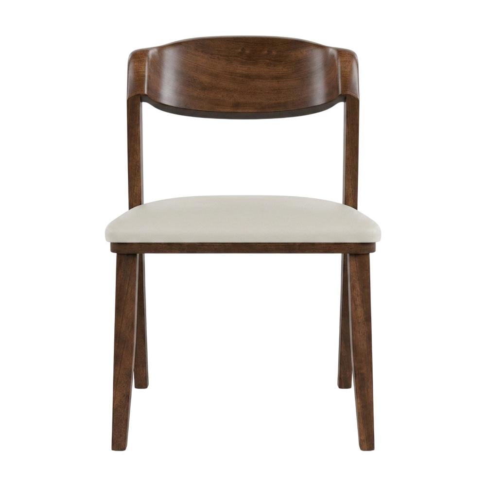 Rich Walnut Dining Chairs Set of 2 with Solid Wood Frame and Comfortable Seating