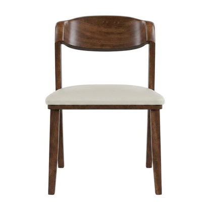 Rich Walnut Dining Chairs Set of 2 with Solid Wood Frame and Comfortable Seating