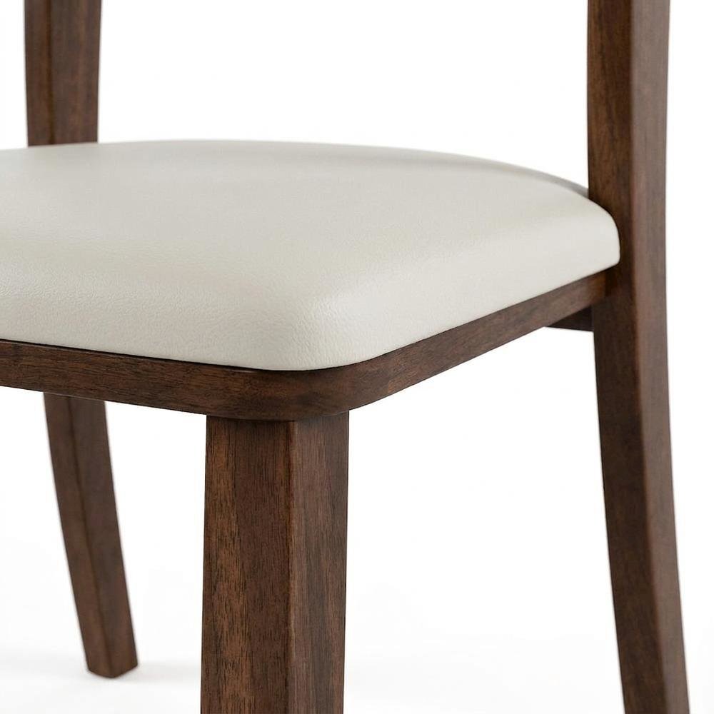 Rich Walnut Dining Chairs Set of 2 with Solid Wood Frame and Comfortable Seating