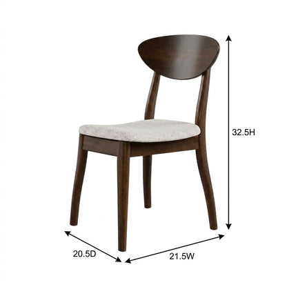 Rich Walnut Solid Wood Dining Chairs - Set of 2
