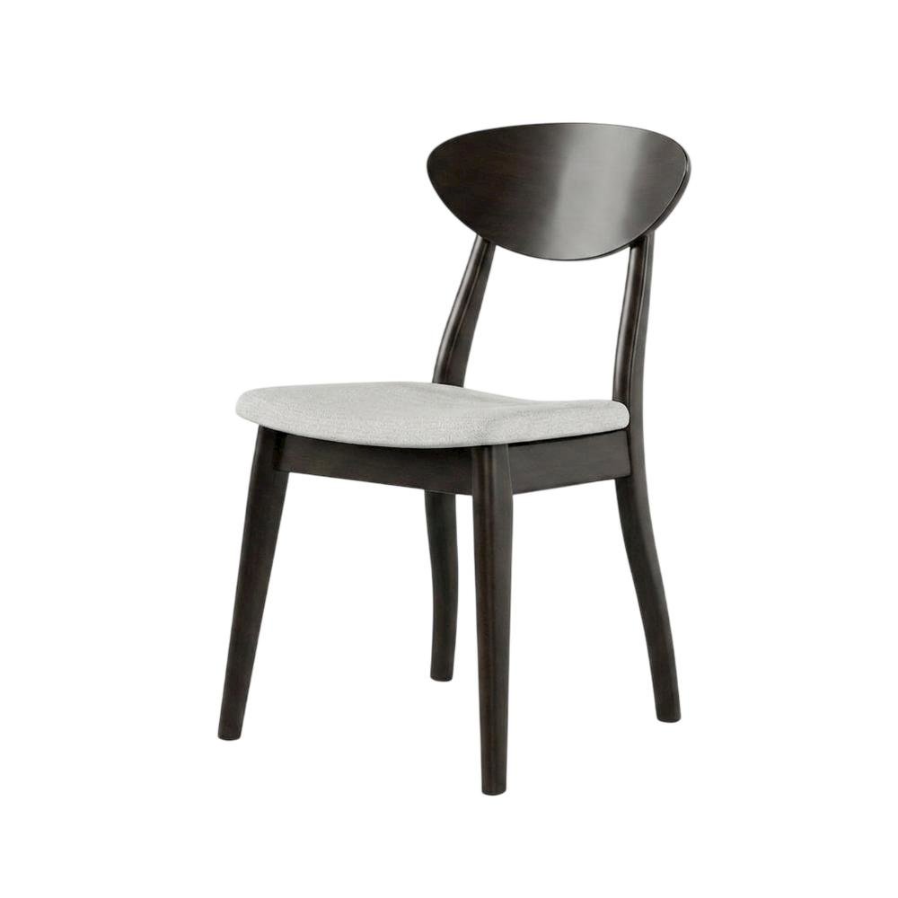 Black Wenge Dining Side Chairs Set of 2 with Solid Wood Design