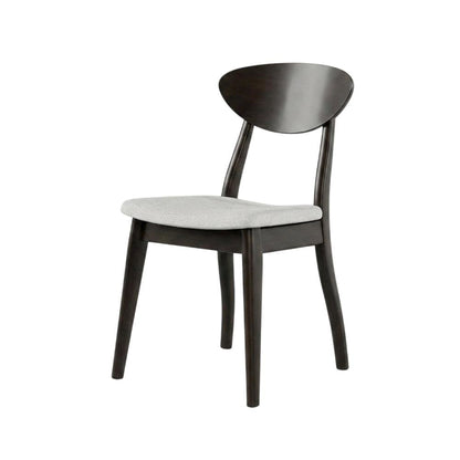 Black Wenge Dining Side Chairs Set of 2 with Solid Wood Design