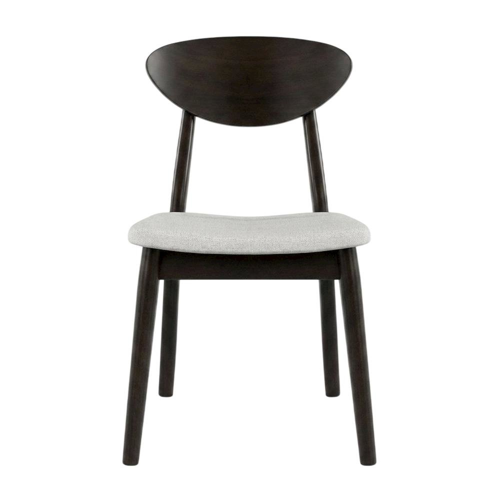 Black Wenge Dining Side Chairs Set of 2 with Solid Wood Design