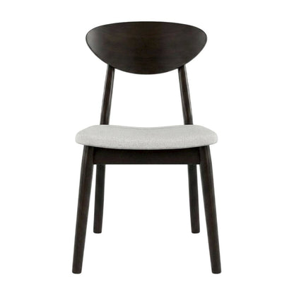 Black Wenge Dining Side Chairs Set of 2 with Solid Wood Design
