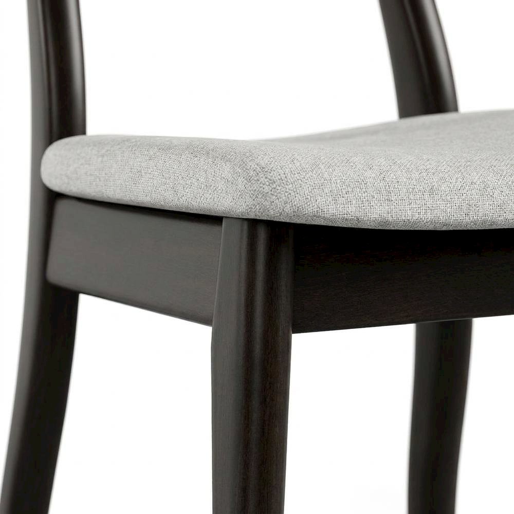 Black Wenge Dining Side Chairs Set of 2 with Solid Wood Design