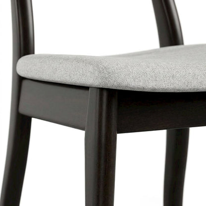 Black Wenge Dining Side Chairs Set of 2 with Solid Wood Design