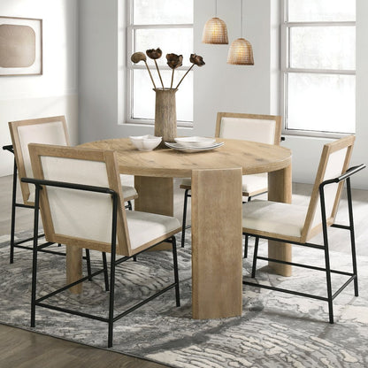 Hallond 5-Piece Solid Wood Round Dining Table Set in Oak