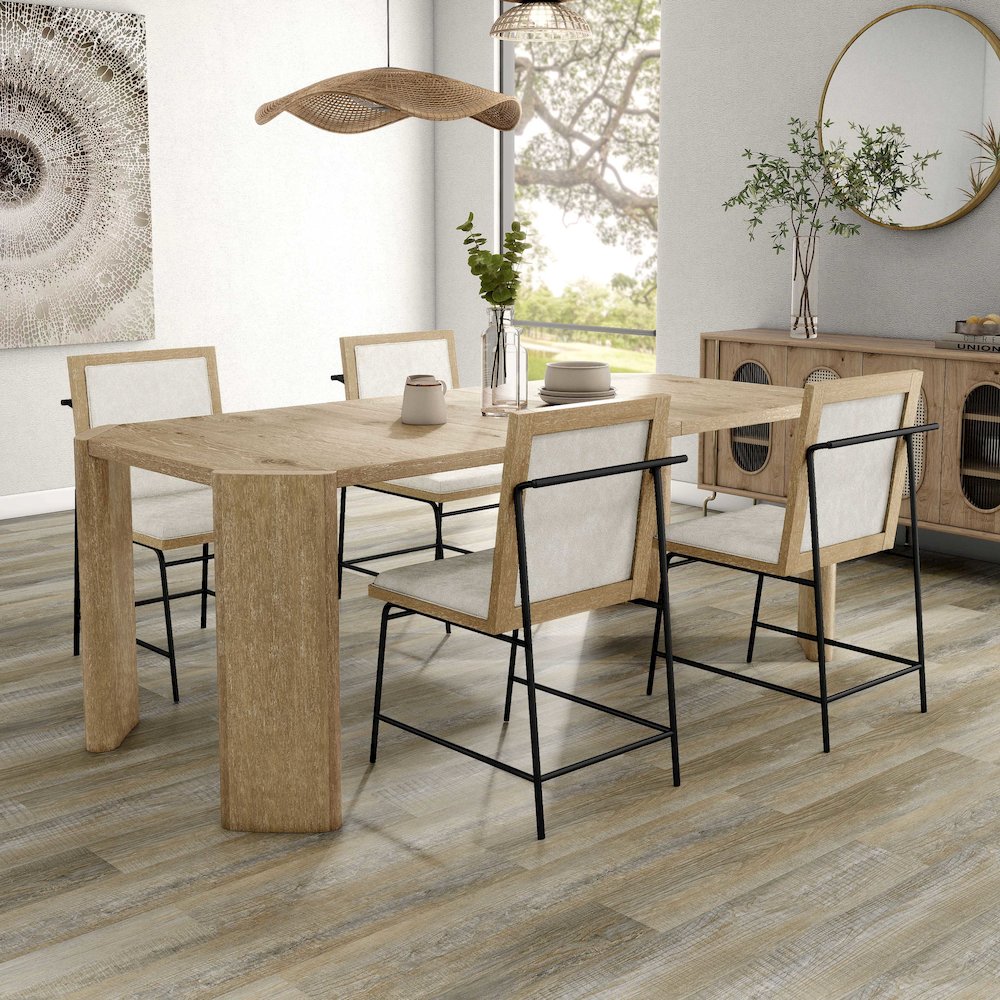 Hallond 5-Piece Solid Wood Dining Table Set in Oak