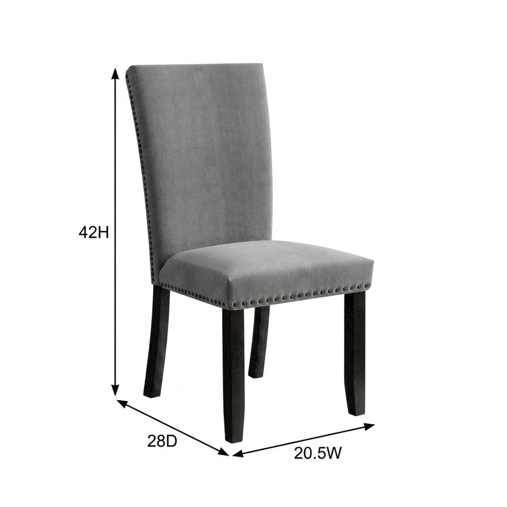 Light Grey Upholstered Side Chair Set with Comfortable Seat and Modern Design