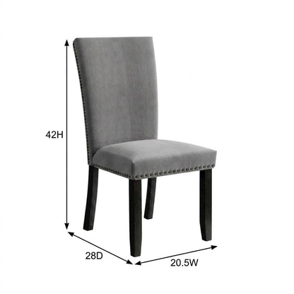 Light Grey Upholstered Side Chair Set with Comfortable Seat and Modern Design